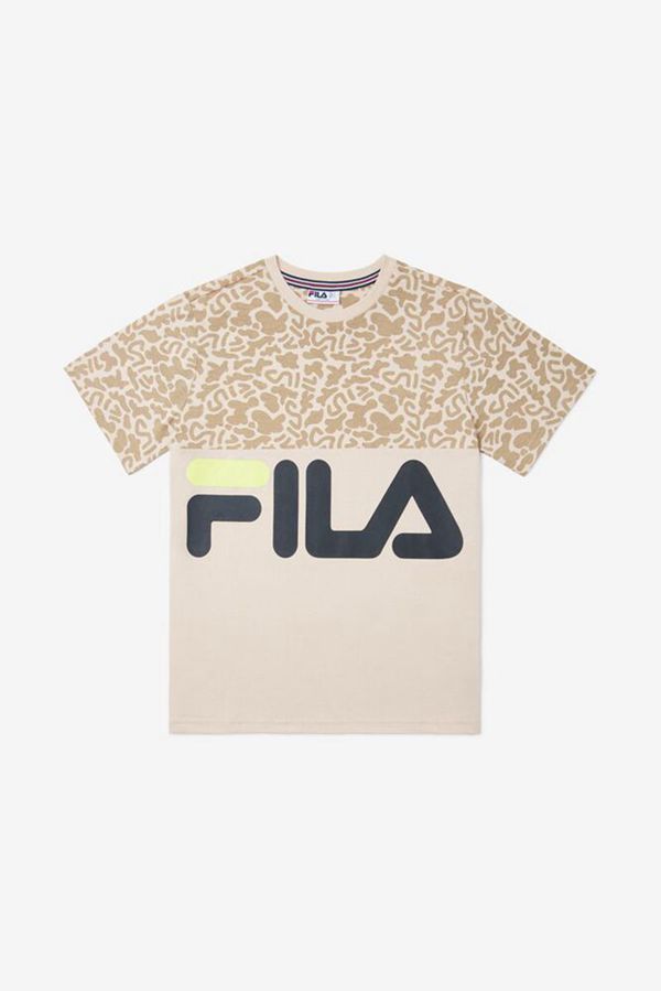 Fila Tričká Detske Biele - Patterned Logo Vypredaj - Slovakia 84619-LWUJ